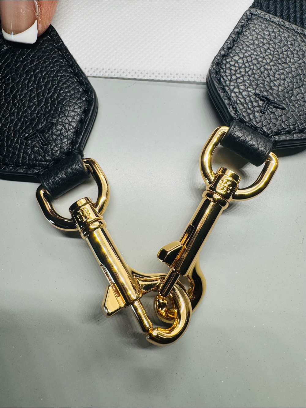 Tory Burch BLACK Adjustable Crossbody Strap with Gold Hardware. NIP - Picture 5 of 7